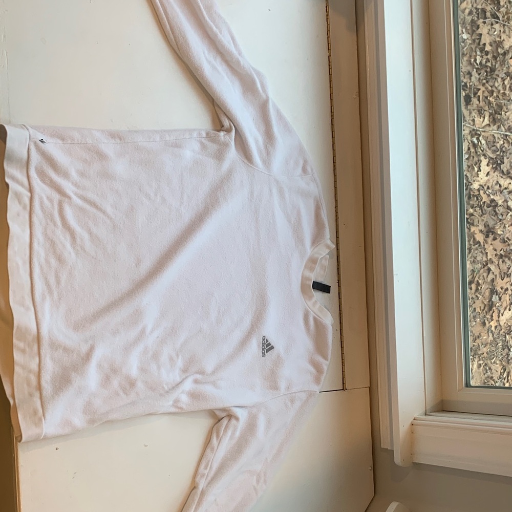 adidas White Long Sleeve terry sweatshirt